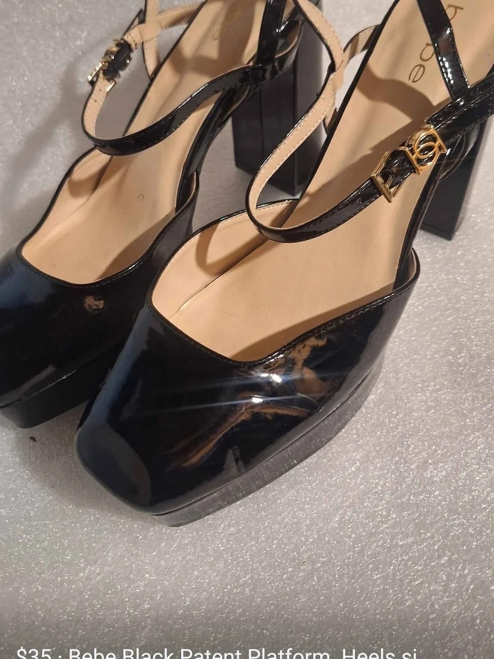 bebe glossy black